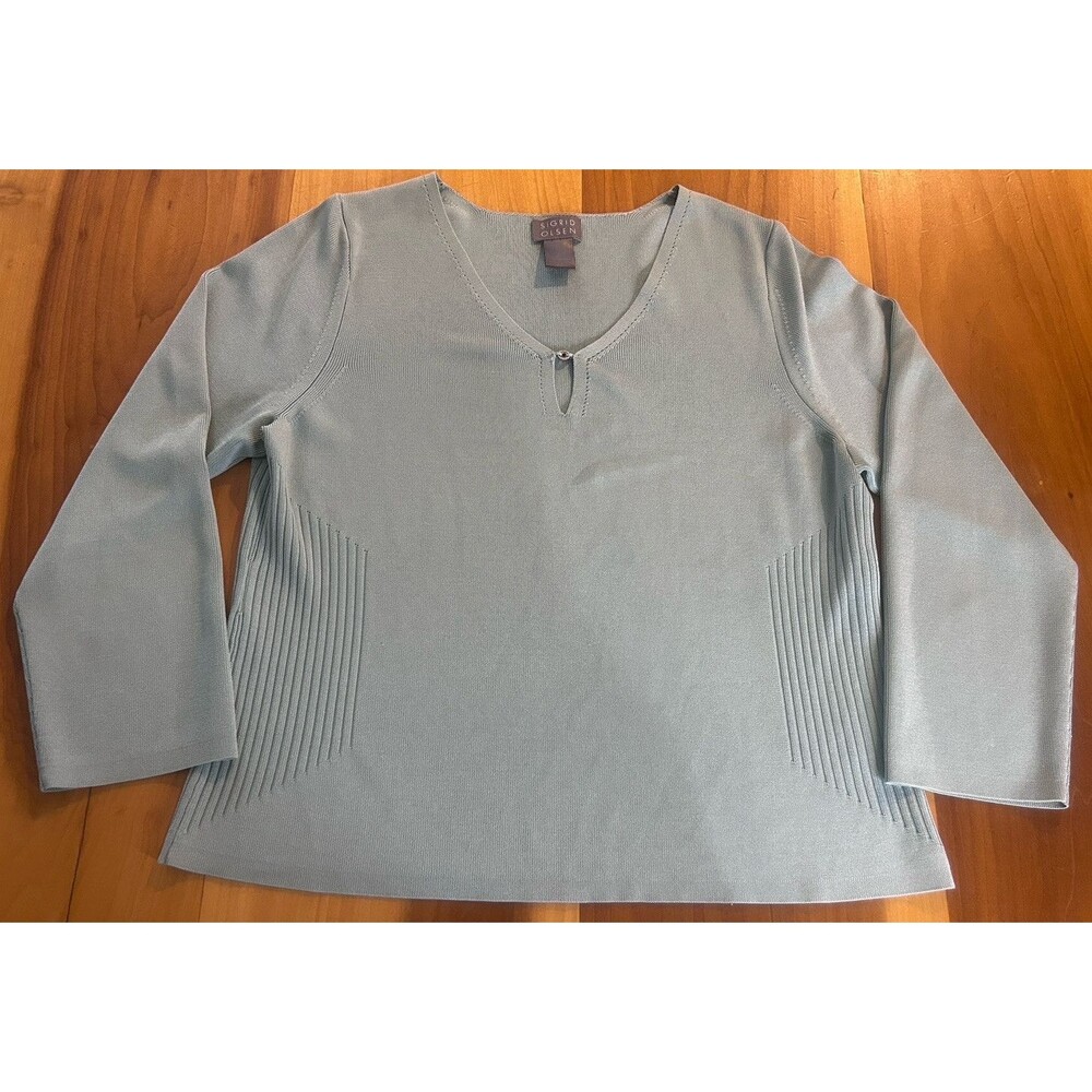 Sigrid Olsen Women’s Sweater Large. 3/4 Sleeve. Lightweight. Silk Blend